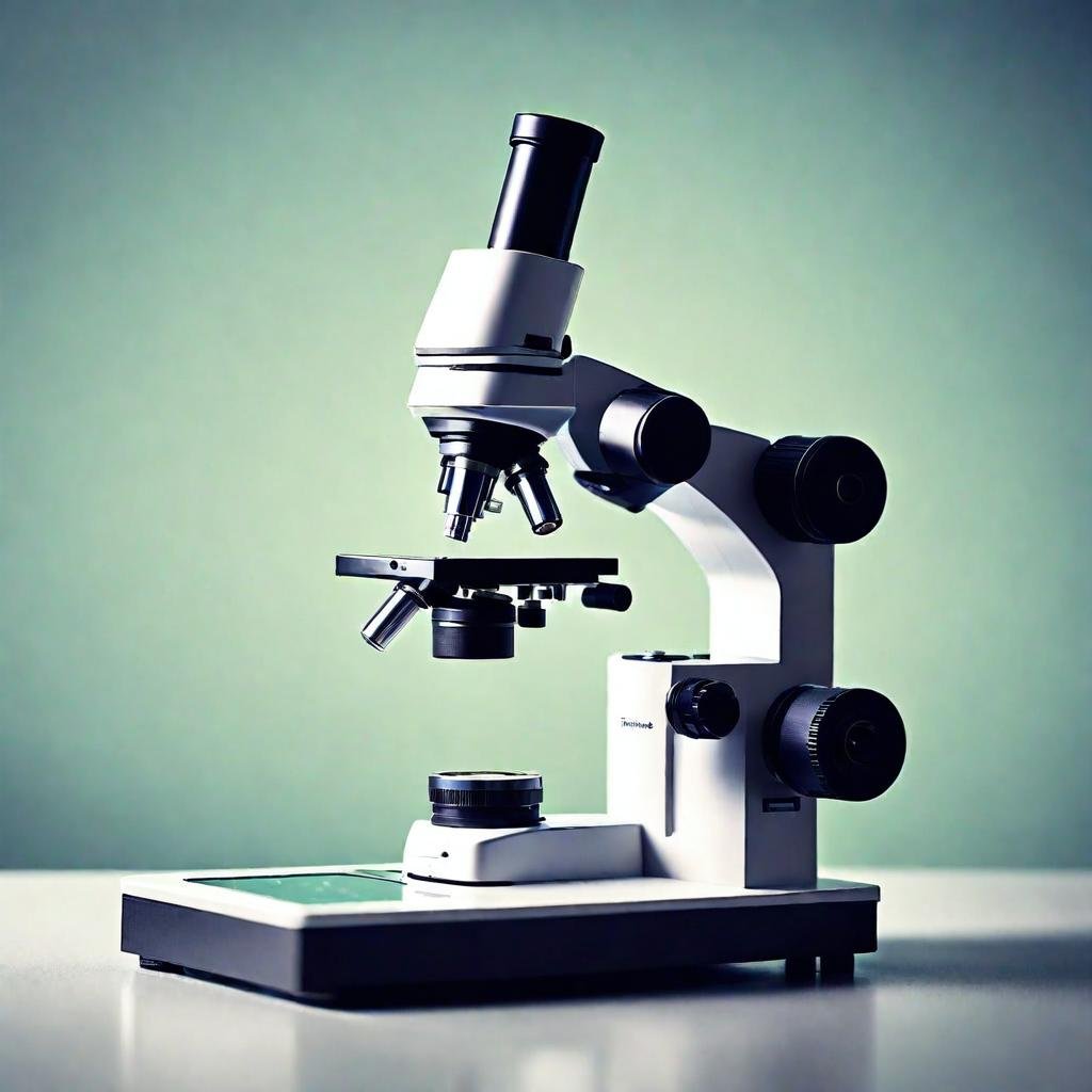 A microscope place on lab table